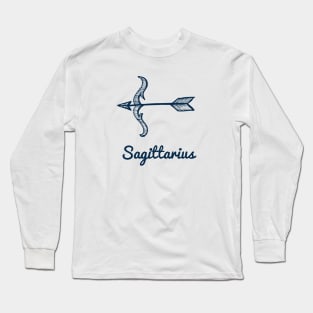 Sagittarius Zodiac Horoscope with Arrow Bow with Flower Sign and Name Long Sleeve T-Shirt
